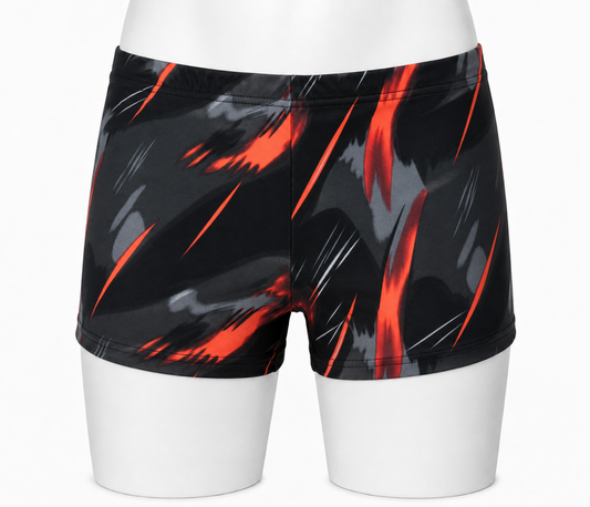 Men's Shorts in a black and red print (Colour: P39)