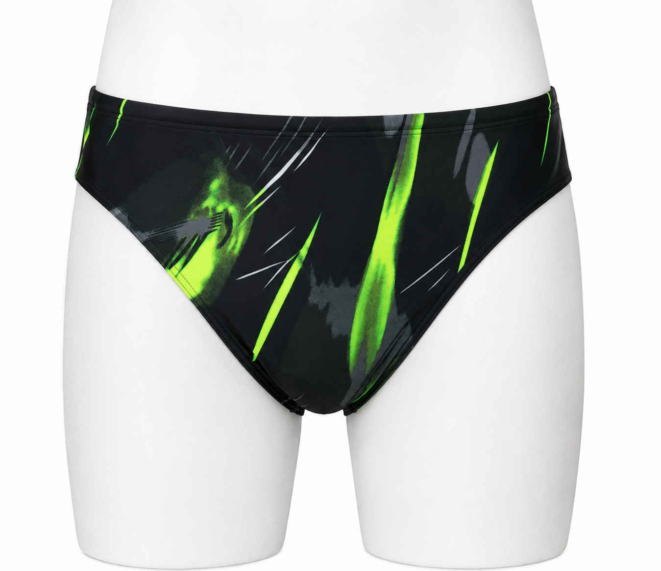 Men's Cossies in a black and green print (Colour: P38)