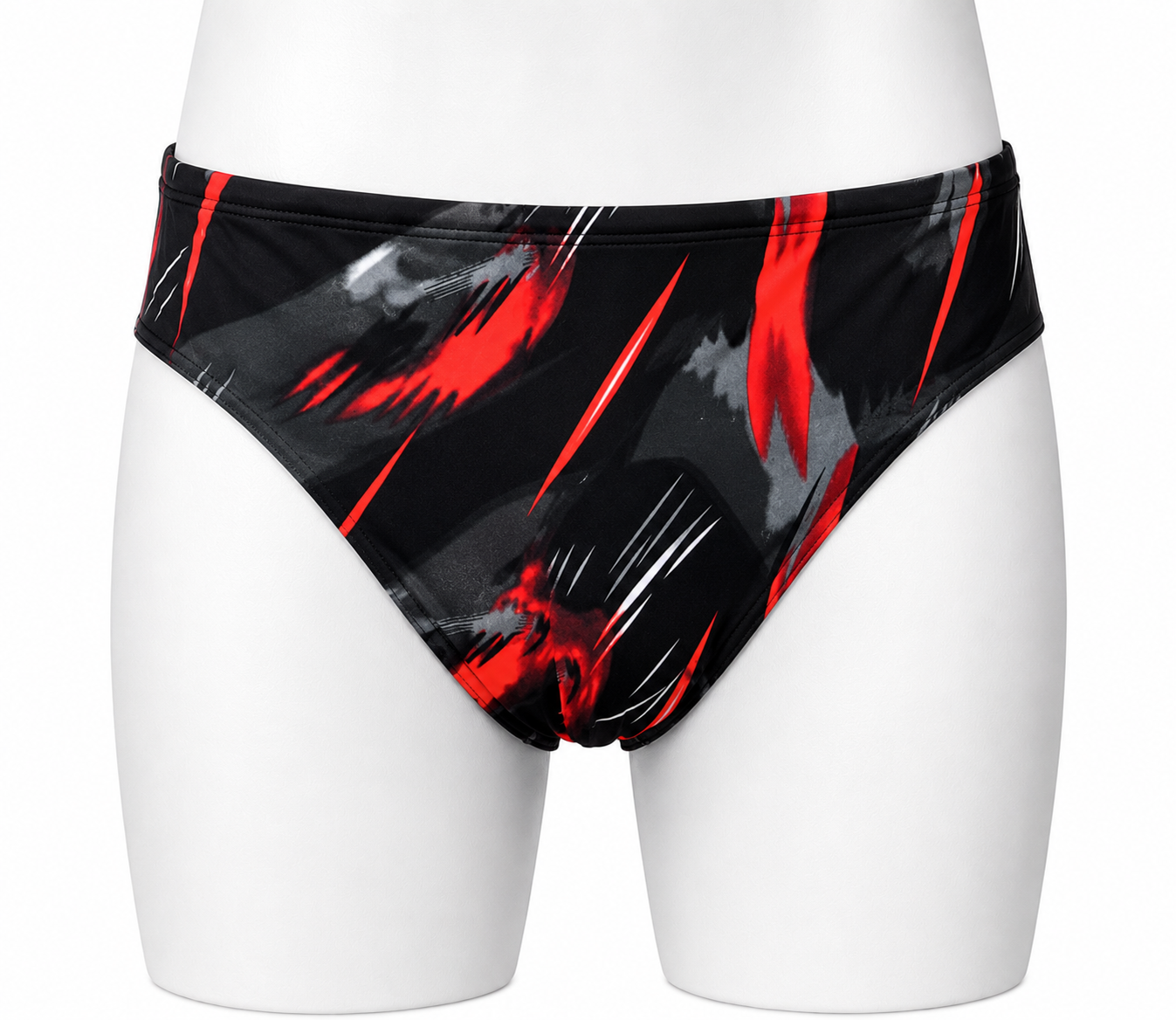 Men's Cossies in a black and red print (Colour: P39)