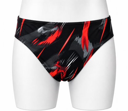 Men's Cossies in a black and red print (Colour: P39)