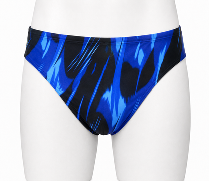 Men's Cossies in a black and green print (Colour: P40)