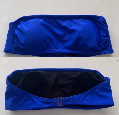 Blue bandeau top on a light gray background (Colour: RYL)
