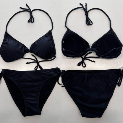 Sunlover Swimwear model lime triangle bikini against a plain background (Colour: BLK)