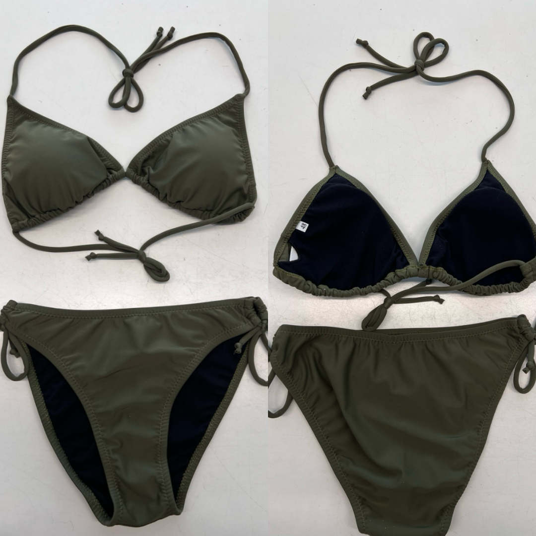 Sunlover Swimwear model lime triangle bikini against a plain background (Colour: BOS)