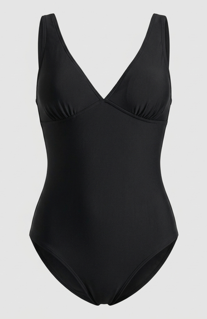 Sunlover Swimwear Model wearing a one piece black bikini (Colour: BLK)