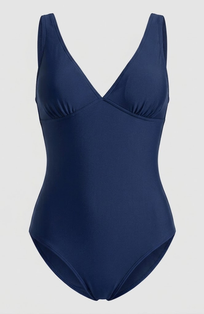 Sunlover Swimwear Model wearing a one piece navy blue bikini (Colour: NVY)